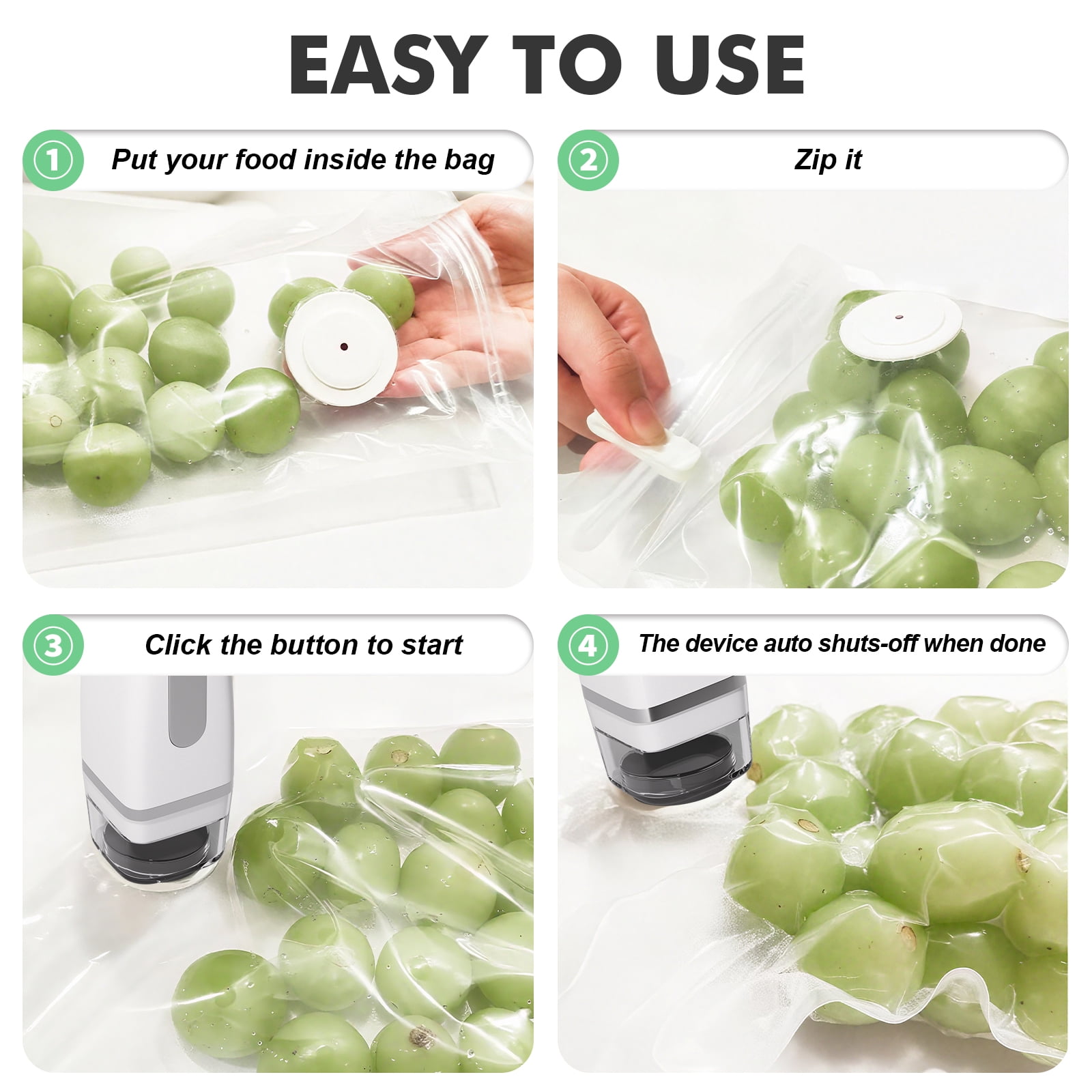 Furnhome Handheld Compact Vacuum Sealer Machine for Food Preservation