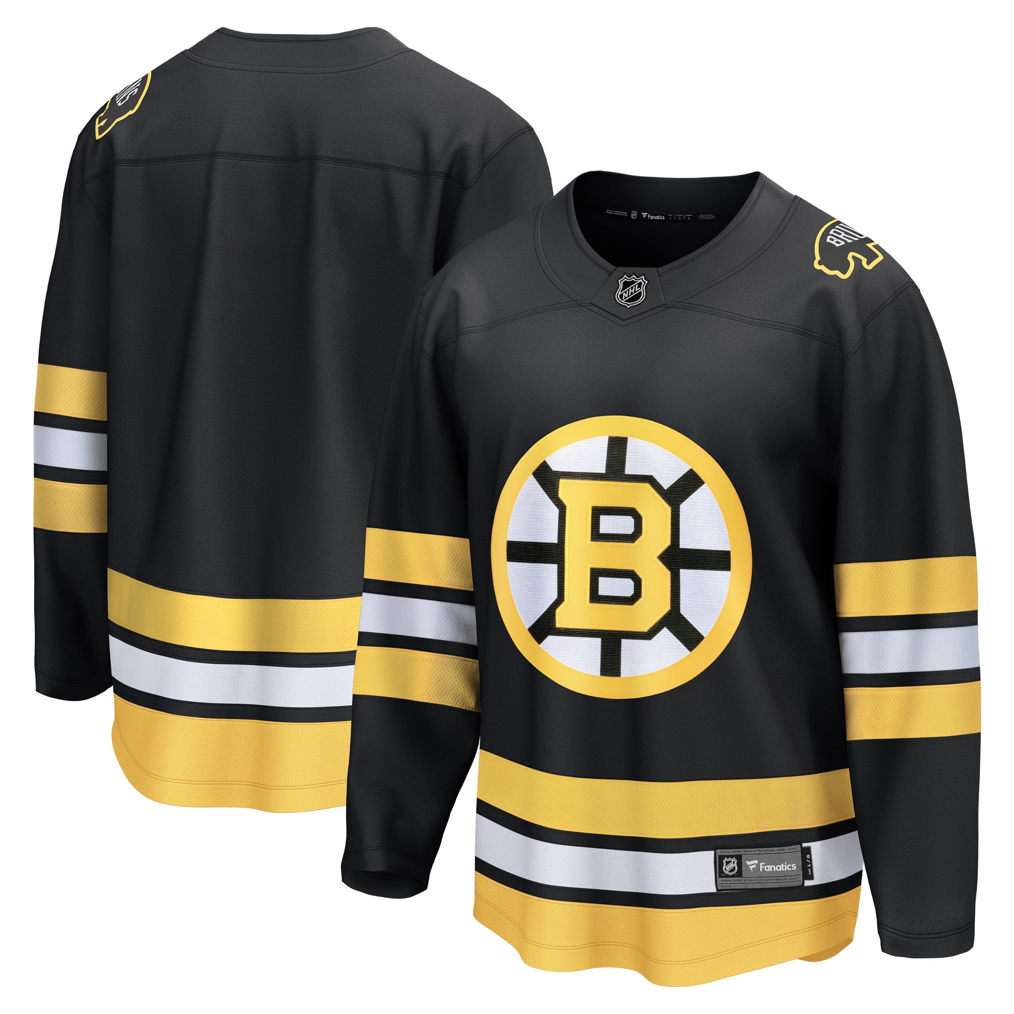Men's Fanatics Black Boston Bruins Anniversary Home Breakaway Jersey