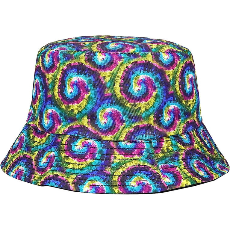 帽子 Triangles Hat Uneven dyeing bucket hat Trippy Blue Orange Bucket Hat | Bucket Hats at Acid Daddy
