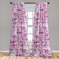 thumbnail image 2 of Delicate Roses Window Curtains, Pastel Colors Drawn Aquarelle Flowers Vintage with Dreamy Petals Art, Lightweight Decor 2-Panel Set with Rod Pocket, Pair of - 28"x84", Pale Lilac Magenta, by Ambesonne, 2 of 3