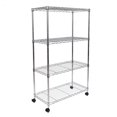 Seville Classics 4Tier Steel Wire Shelving with Wheels, 30" W x 14" D