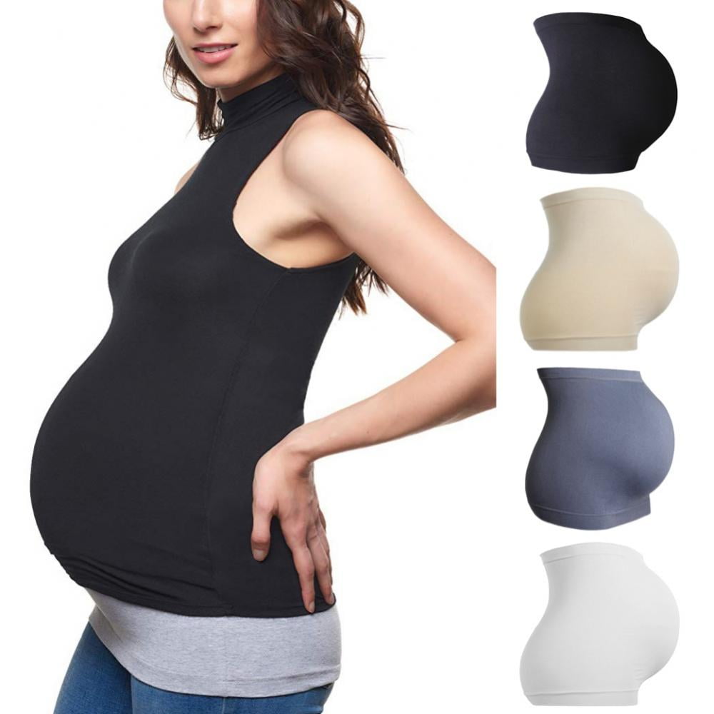 3 Pack Womens Maternity Belly Band for Pregnancy Non-slip Silicone Stretch Pregnancy Support Belly Belt Bands Black+White+Grey L 