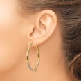 thumbnail image 3 of Gold 14k Two-tone with White Rhodium Diamond Cut Heart Hoop Earrings - 44.17mm, 3 of 6