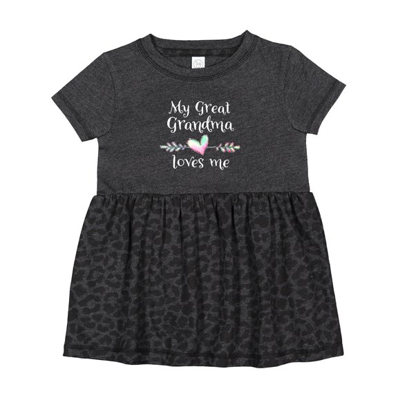 Inktastic My Great Grandma Loves Me Heart Great Grandchild Girls Baby Dress