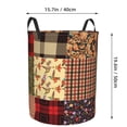 thumbnail image 4 of DouZhe Waterproof Collapsible Large Laundry Baskets, Abstract Tartan Prints Circular Hamper with Handles, 4 of 7