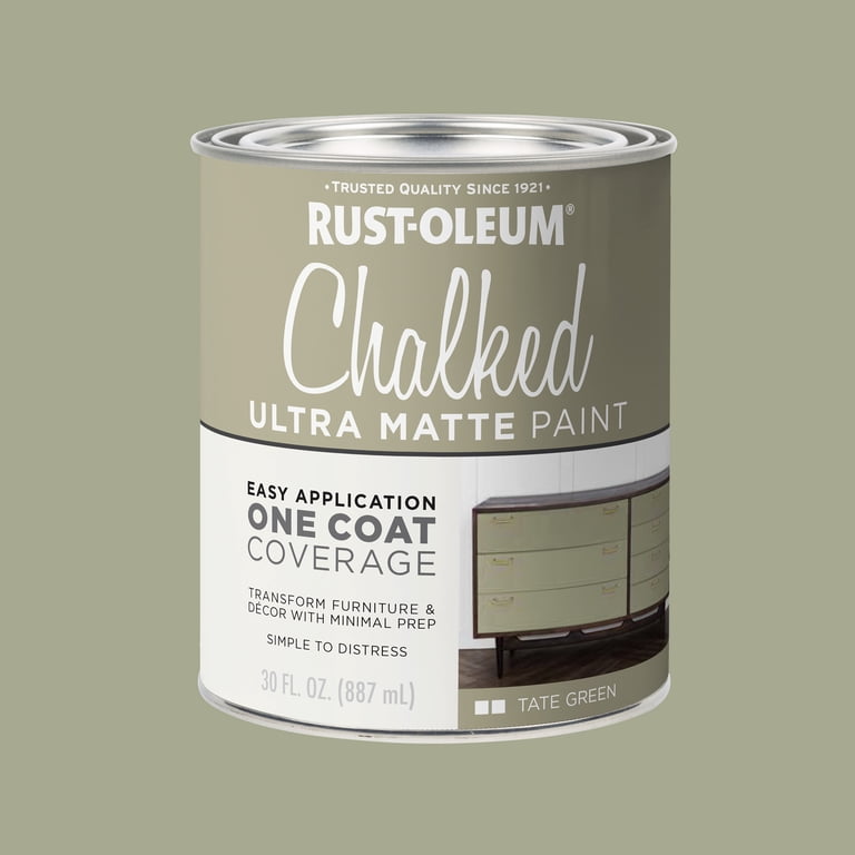 Rust-Oleum Chalked Ultra Matte Paint, Tate Green, 1 Quart photo 1