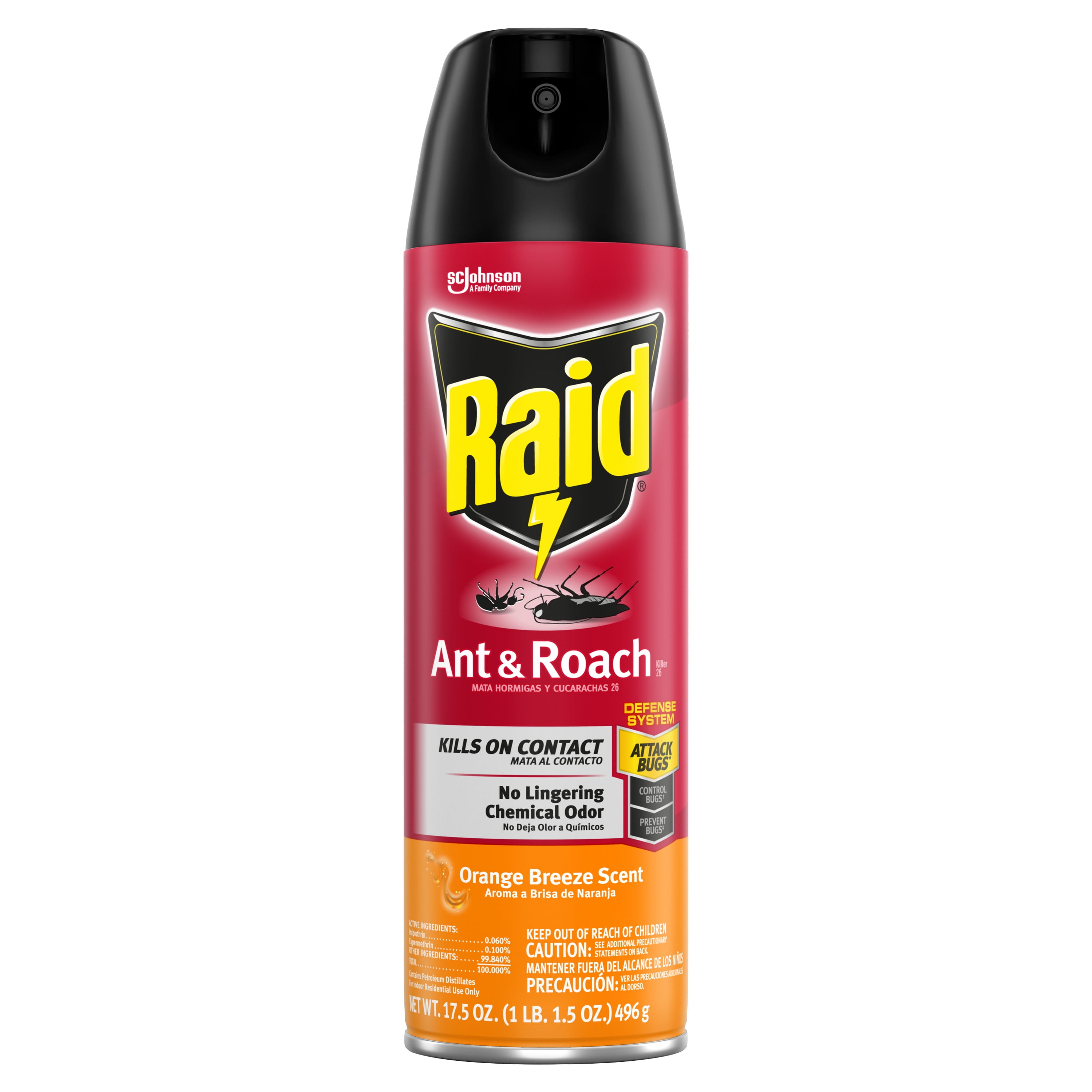 Raid Ant & Roach Killer 26, Orange Breeze Scent, 17.5 oz