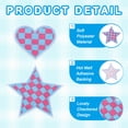 thumbnail image 3 of Uxcell 32 Pcs Parches Bordados de Corazón Estrella a Planchar apliques para chaqueta colección de mezclilla ropa vestido sombreros jeans accesorio DIY, Azul/Rosa, 3 of 6