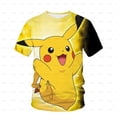 thumbnail image 1 of Novedad de verano, camiseta 3d de cuello redondo para niños y niñas, camiseta de manga corta de Anime japonés Pikachu Cool para niños 2023S heqiyong CONDUJO, 1 of 2