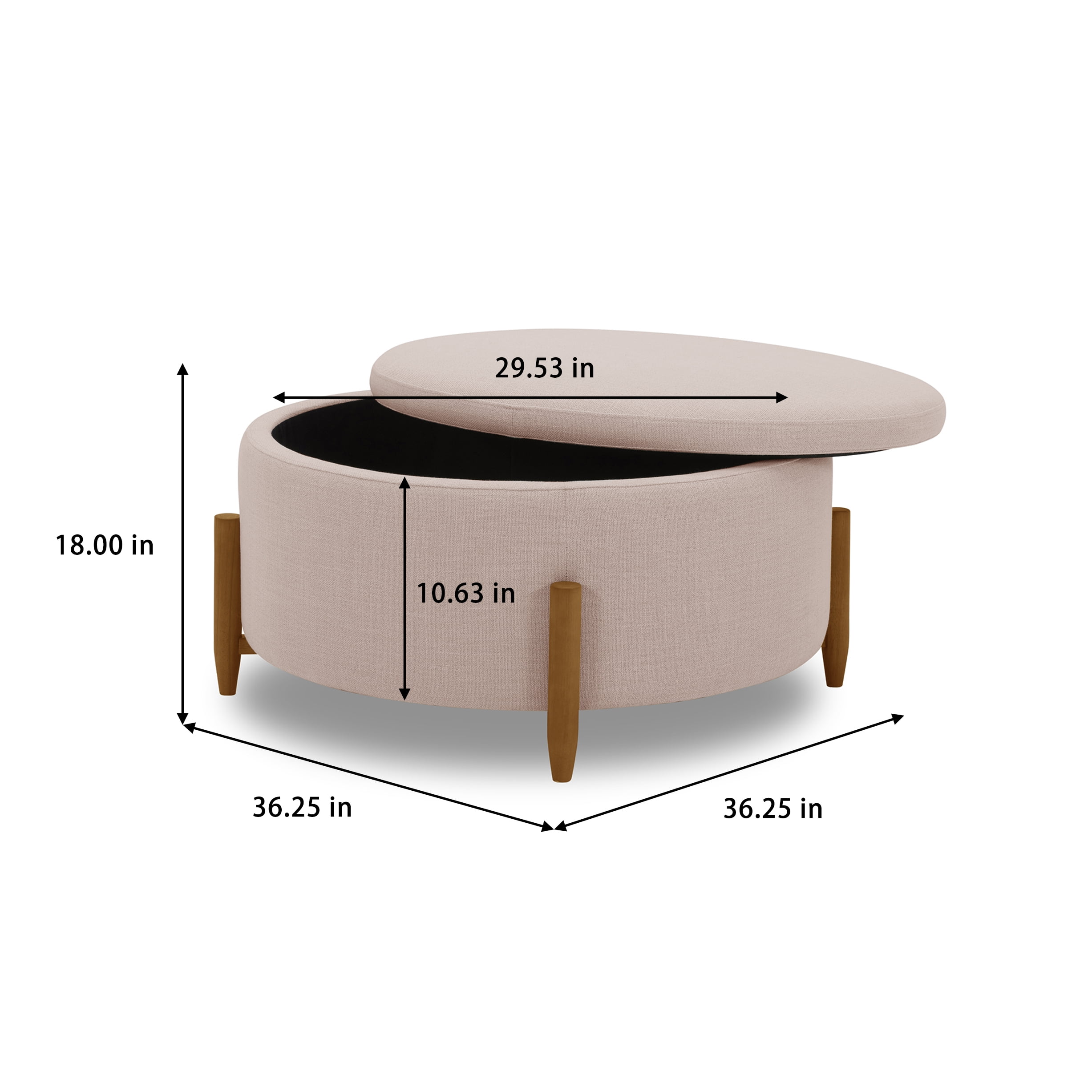 Better Homes & Gardens Springwood Round Storage Ottoman