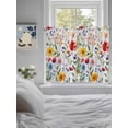 thumbnail image 4 of Kitchen Curtains 45 Inches length, Floral Window Treatment Curtain Drapes, Red Yellow Pink Blue Flower Purple Lavender Leaf Lightweight Window Panels for Living Room Bedroom, 52"x45", 2 Panels, 4 of 7