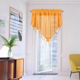 thumbnail image 6 of Lace Valance Curtain for Window, 51x24 Inch Light Filtering Kitchen Semi-Sheer Decorative Curtains, Short Cafe Curtain for Living Room Bathroom, Sheer Window Panel, Orange, Rod Pockets, 6 of 7
