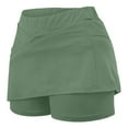 thumbnail image 3 of Iugvhana Womens Skorts with Pockets Lightweight Tummy Control Plus Size Skorts for Women High Waist Solid Color Athletic Sports Skirt Shorts Green#05 XXXXL, 3 of 5