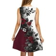 thumbnail image 5 of Floral Print Sleeveless Dress for Women Summer Casual A-Line Swing Dress with Pockets Tank Sundress Beach, 5 of 6