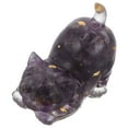 thumbnail image 5 of WEUVEB Purple Crystal Resin Cat Statue Home and Car Decor Unique, 5 of 8