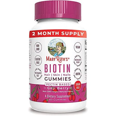 Biotin | Sugar Free | 2 Month Supply | Biotin Gummies | Biotin Vitamins for Hair Skin & Nails | Biotin Gummies for Hair Growth | Vegan | Non-GMO | Gluten Free | 60 Count