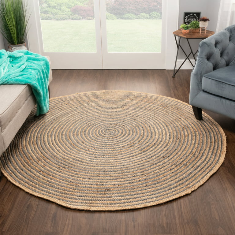 Rug Round Woven Natural Reversible Handmade Rug Braided Modern Rustic Look  Home Floor Decoration Carpet Rugs for Bedroom Decor
