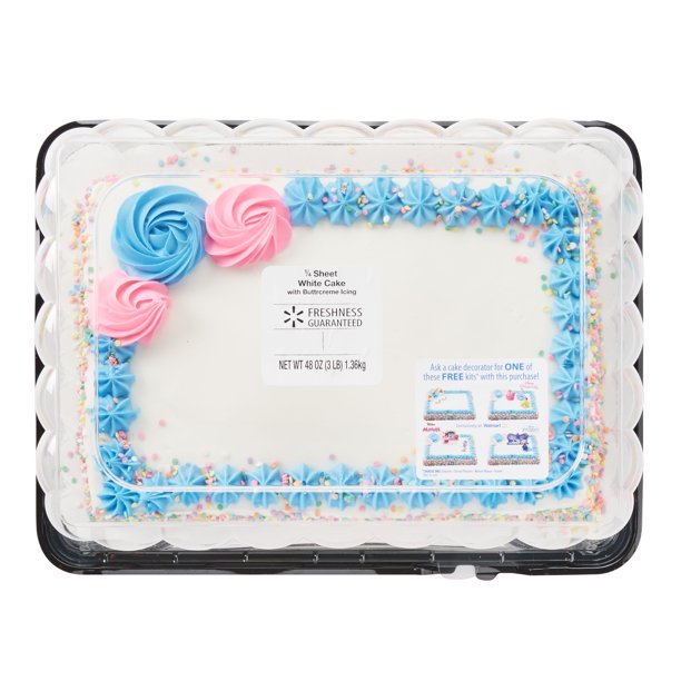 Freshness Guaranteed White Cake with Buttercreme Icing, 1