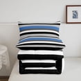 thumbnail image 5 of Erosebridal Abstract Linear Art King Size Comforter Sets,Watercolor Striped Comforters King Size,Black Reversible,3-Piece,1 Comforter and 2 Pillowcases, 5 of 7