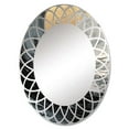 thumbnail image 2 of Designart "Vibrant Spirals Gold Black Abstraction" Abstract Spirals Round Wall Mirror - Modern Oval Printed Decorative Oversized Mirror - Multiple Color Options, 2 of 4
