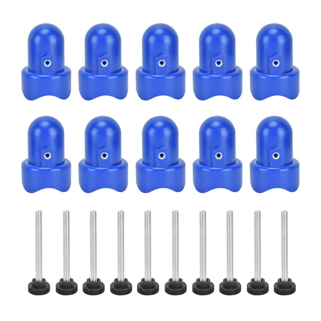 10Pcs Trampoline Enclosure Pole Cap with Screw Thumb Safety Rail Cap Accessory Blue