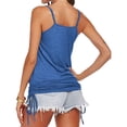 thumbnail image 4 of Summer Spaghetti Strap Women Solid Color Casual Tank Tops Sleeveless Lace-up Tops Camisole, 4 of 6