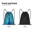 thumbnail image 2 of Yiaed Beautiful Blue Peacock Print Drawstring Bags Drawstring Backpack Bulk String Back Pack Gym Sport Bag-Medium, 2 of 5