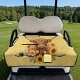 thumbnail image 2 of COEQINE Golf Cart Seat Covers with Carry Handle, Comfortable Golf Cart Seat Towel Blanket, Fits for EZGO Yamaha Club Car and Other 2-Seat Golf Carts, Highland Cow Sunflower Yellow, 2 of 8