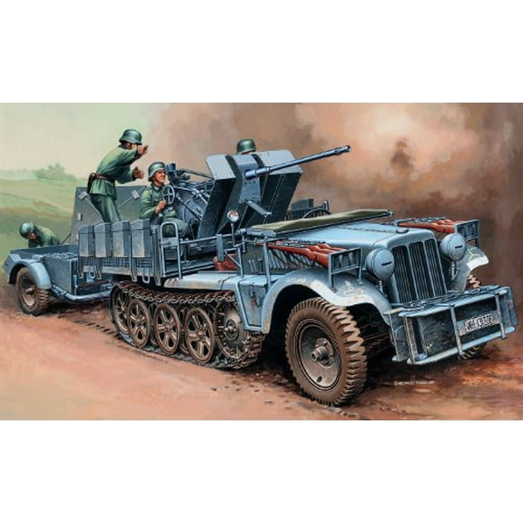 Tamiya Italeri 6395 1/35 Sd.Kfz.10 / 4 2cm anti-aircraft gun mounted plastic model