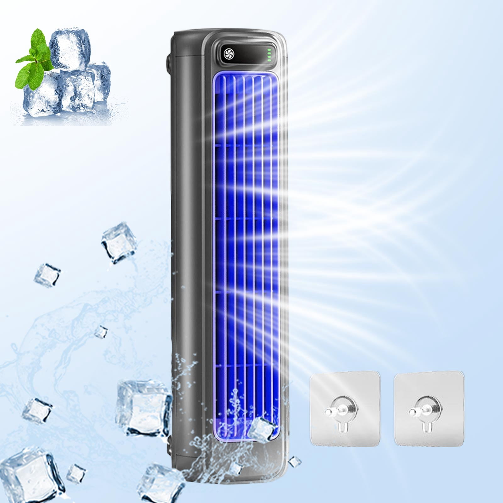 LED Touch Screen Portable Air Cooler 2026 Cooling Ace Mini Cooling Fan USB Rechargeable for Home Kitchen