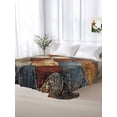 thumbnail image 5 of Brown Gray Plaid King Size Flat Sheet, Wrinkleproof & Fadeproof Cooling Flat Bed Sheet Only, Country Abstract Gradient Chic Check Breathable Soft Bedding Top Sheets 105 x 98 Inches, 5 of 8