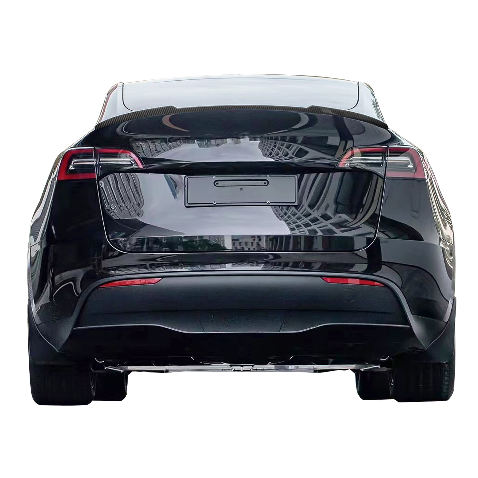 Ikon Motorsports Compatible with 20-24 Tesla Model Y IKON Style ABS Rear Trunk Spoiler - Carbon Fiber Print