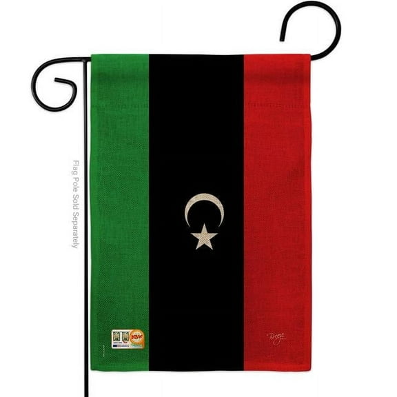 13 x 18.5 in. Libya Burlap Flags of the World Nationality Impressions Decorative Vertical Double Sided Garden Flag