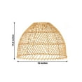 thumbnail image 3 of Efavormart 3 Pack Boho Rattan Light Shades – Natural Handwoven Dome Pendant Lamp Covers – 16" Diameter – Shade Only, 3 of 5