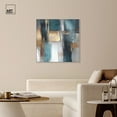 thumbnail image 2 of Art Remedy Abstract with Gold Canvas, 40" x 40", Silver Frame, Reflections in Teal and Ochre I, 2 of 7