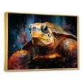thumbnail image 2 of Designart "Vibrant Turtle In Pop Art" Animals Turtle Floater Framed Wall Decor, 2 of 5