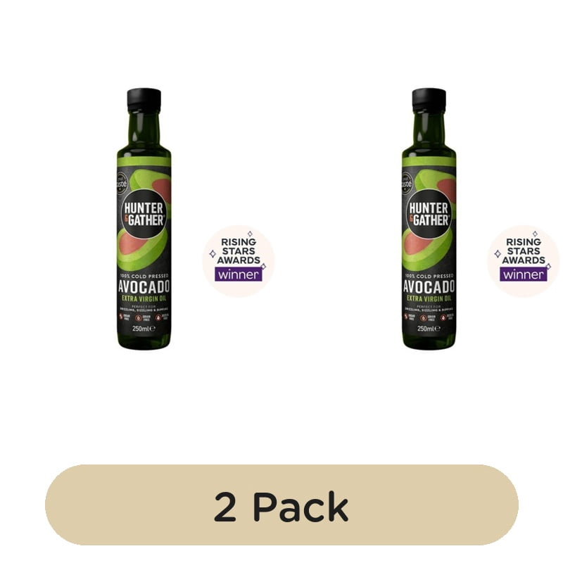 Hunter & Gather Cold Pressed Extra Virgin Avocado Oil 250ml, British Import (Pack of 2)