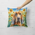 thumbnail image 2 of Carolines Treasures DAC6029PW1818 18 x 18 in. Unisex Bloodhound in Sunflowers Throw Pillow, 2 of 5
