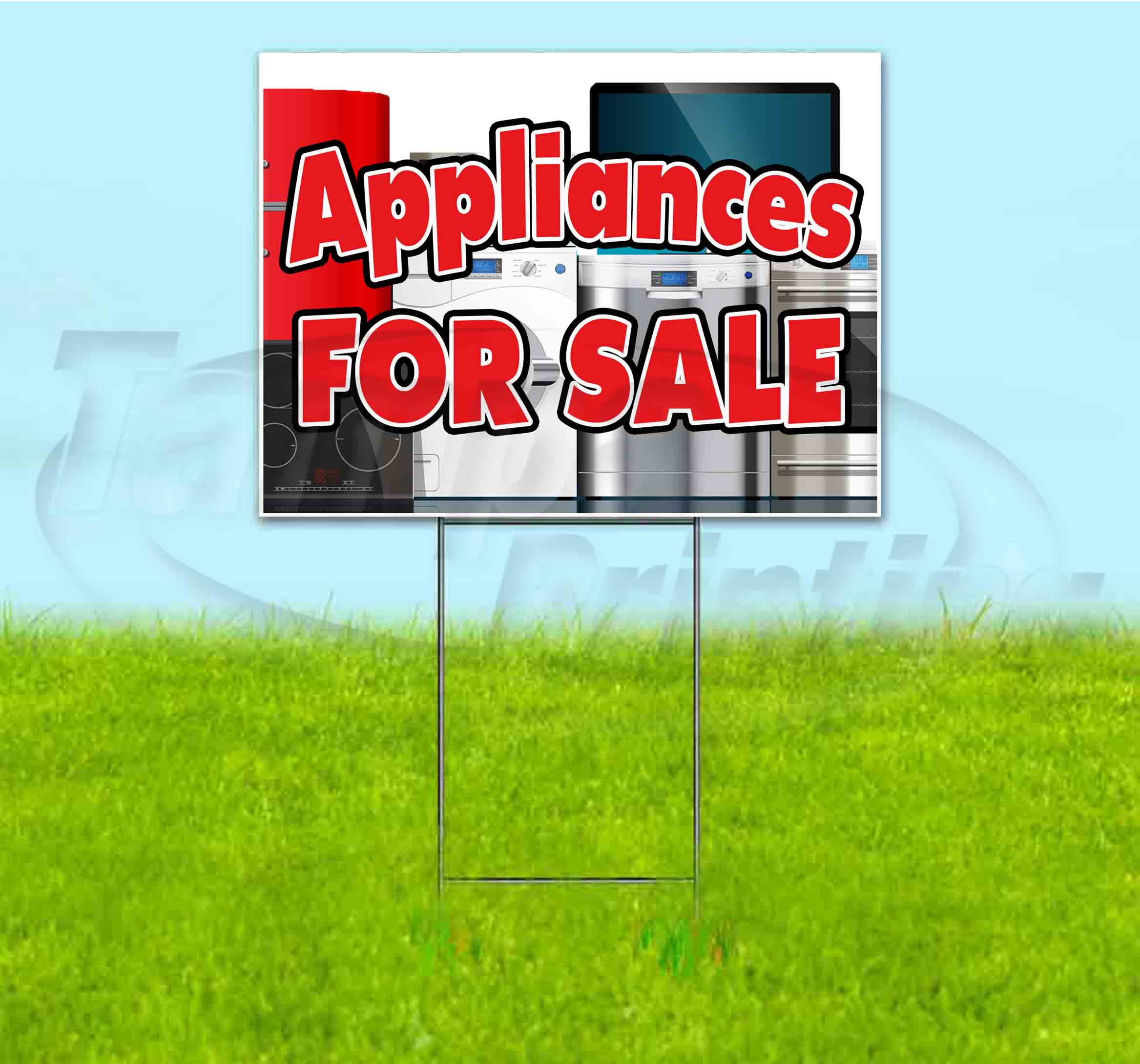 Appliances For Sale (18" x 24") Yard Sign, Includes Metal Step Stake