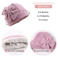 thumbnail image 6 of Baby Girl Winter Hat Cute Bow Infant Beanie Warm Knitted Hats for Toddler Kids Girls 0-6 Years (Purple,S), 6 of 6