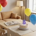 thumbnail image 5 of Birthday Number Candle, Glitter Purple Crown Design, 1 Piece, for Birthday Party Cake Decoration, 5 of 6