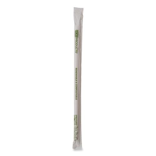 Eco-Products Renewable and Compostable PHA Straws, 10.25", Natural White, 1,250/Carton