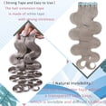 thumbnail image 5 of MY-LADY 20PCS Wavy Curly Tape in 100% Real Human Hair Extensions Hairpiece Skin Weft Full Head 16inch #GREY, 5 of 9