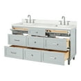 thumbnail image 4 of Ariel Monroe 66 Inch Double Rectangular Sink Bathroom Vanity With Carrara White Quartz Countertop 1.5 inch Edge In Grey, 4 of 7