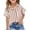 Brown, variant on AKOEE Button Up Striped Shirts Girls 5-15 Years Short Sleeve Linen Lapel Collar with Pocket Loose Summer Tops (11-12 Years, Green)