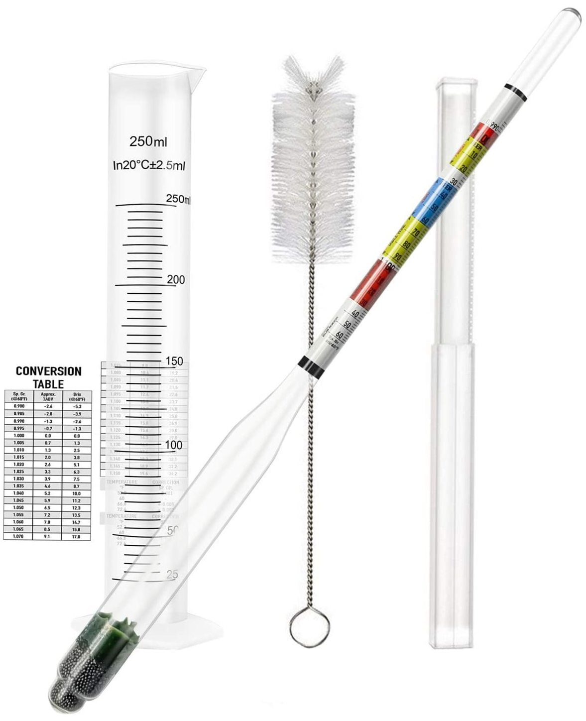 Hydrometers Hydrometer And Test Jar For Wine, Beer And, One Hydrometer
