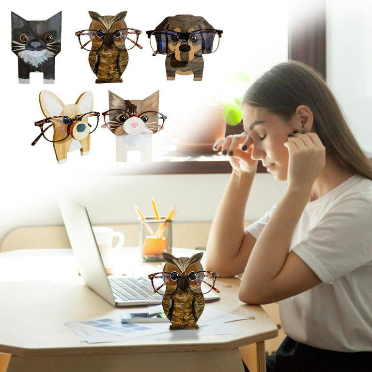 1pc Pet Glasses Stand; Wooden Eyeglass Holder Display Stand; Creative  Animal Glasses Holder For Desktop Accessory; Home Office Desk Decor