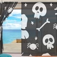 thumbnail image 3 of Splicing Pattern Halloween Pumpkin Ghost Semi Sheer Curtains Window Voile Drapes Panels Treatment-55X84in for Living Room Bedroom Kids Room, 3 of 4