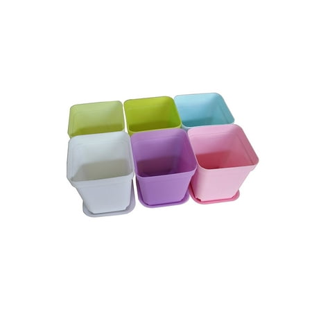 Garden Window Boxes Mr. Garden Square Mini Planter, Succulents Planter With Plant Tray, Window Box, Suitable for Balcony, 6pcs ()