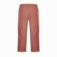 thumbnail image 5 of Zimjoy Cargo Shorts for Men Loose Fit Stretch Lightweight Elastic Waist Below The Knee Bermuda Casual Outdoor Work Shorts with Pockets Watermelon Red XL, 5 of 6